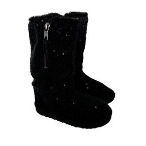 UGG Black Sequin Knit Boots Sz 13 Youth